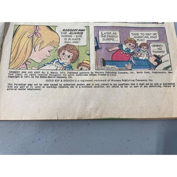 Gold Key Raggedy Ann And Andy Comic Issue #2 March 1972 Vintage Collectible - Picture 4 of 7